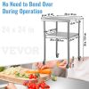 VEVOR Stainless Steel Prep Table, 24 x 24 x 36 Inch, 600lbs Load Capacity Heavy Duty Metal Worktable with Adjustable Undershelf & Universal Wheels, Co